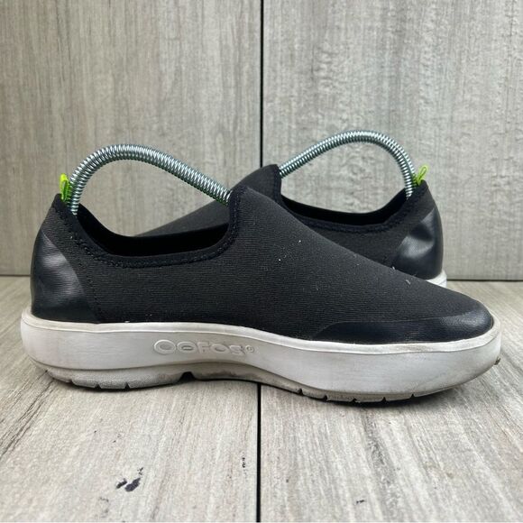 OOFOS OOmg eeZee Black Slip On Comfort Mule Recovery Shoes Womens Size 8.5 - Picture 4 of 10